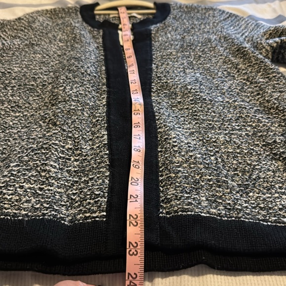 New LOFT sweater jacket - black/grey/white knit - super soft - size Medium - Picture 9 of 9